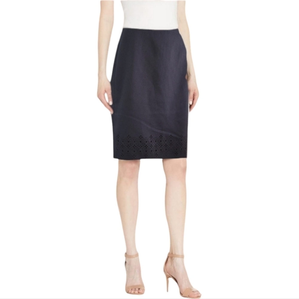 Banana Republic Factory‎ Womens Laser Cut Skirt Black Size 4